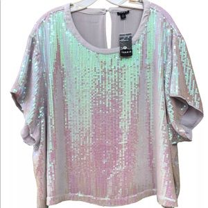Torrid Women’s Sequin Crop Blouse NWT